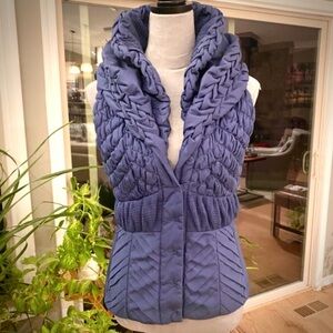Elie Tahari Blue Quilted Vest— XS
